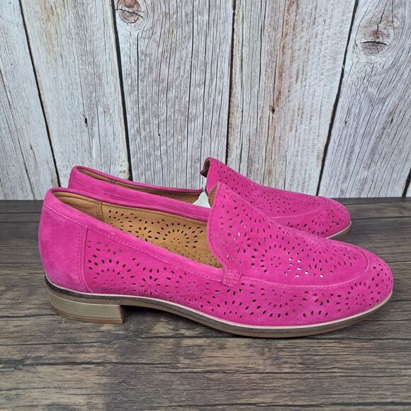 Clark's Trish Calla Hot Pink Slip On Perforated Loafer Women's Sz 7.5 M (NWOB) - Picture 3 of 9